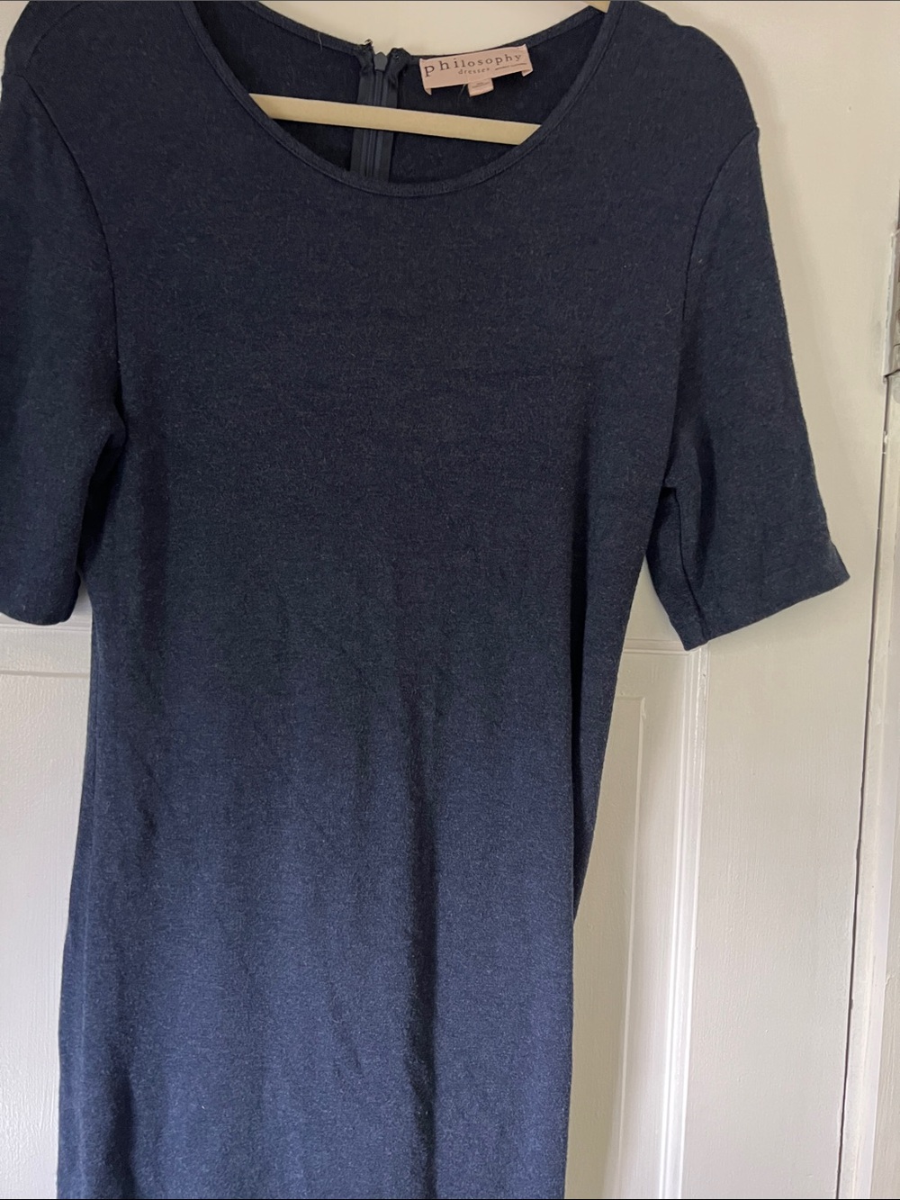 Philosophy Navy Short Sleeve Sheath Dress